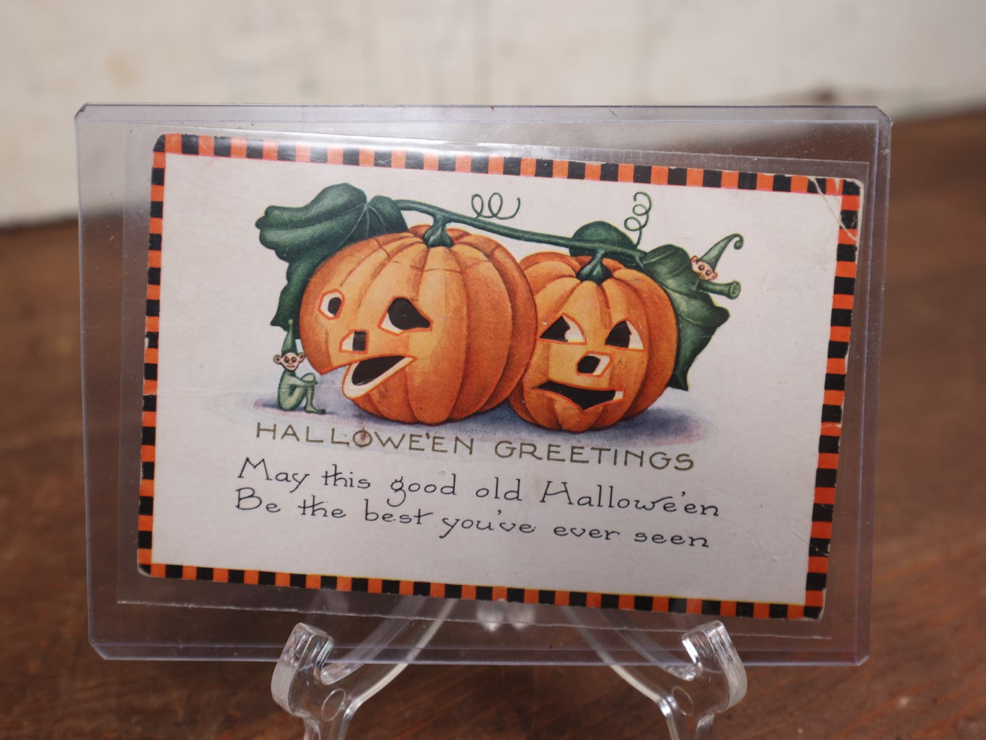 Lot 051 - Grouping Of Six Antique Halloween Postcards Of Jack-O-Lantern J.O.L. Pumpkins, 1920s