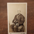 Lot 054 - Antique Carte De Visite C.D.V. Photograph Of An Older Man Holding A Violin, Musician Photo, By Billlings & Hough Photographers, Lebanon, N.H.