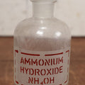 Lot 058 - Vintage Ammonium Hydroxide Apothecary Bottle With Stopper, Bottle By Pyrex