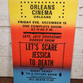 Lot 067 - Vintage Movie Poster Advertising "Let's Scare Jessica To Death," Friday December 15th,  Circa 1972, From Orleans Cinema, Massachusetts, "Late, Late Gruesome Horror Show"