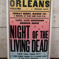 Lot 069 - Vintage Movie Poster Advertising "Night Of The Living Dead," Friday March 10th, Circa 1972, From Orleans Cinema, Massachusetts, "Late, Late Gruesome Horror Show," Printed By Metropolitan Show Print, Boston (One With Bent Corner)