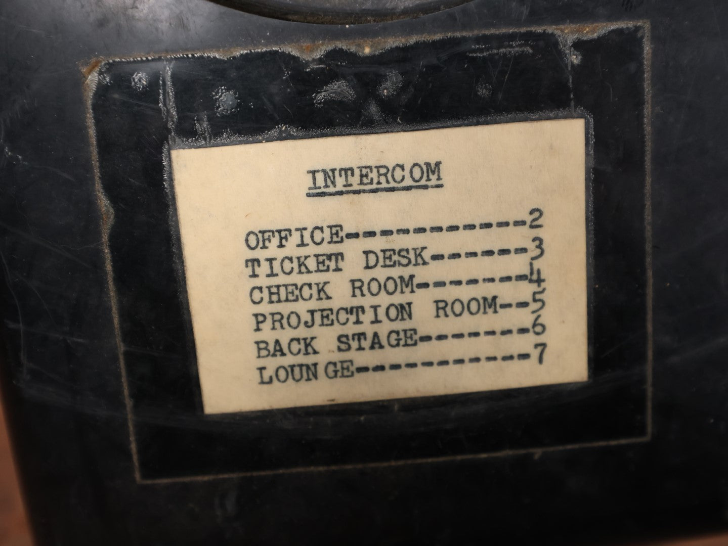 Lot 071 - Vintage Rotary Telephone From Movie Theater, Orleans Cinema, Massachusetts, Numbers For Ticket Desk, Projection Room, Back Stage, Lounge