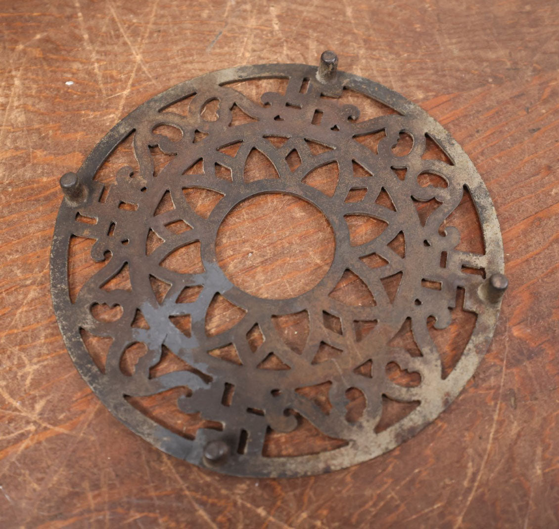 Lot 079 - Antique Round Cast Iron Trivet With "Whirling Logs" Swastika Motif, A Pre-Nazi Symbol Of Good Luck