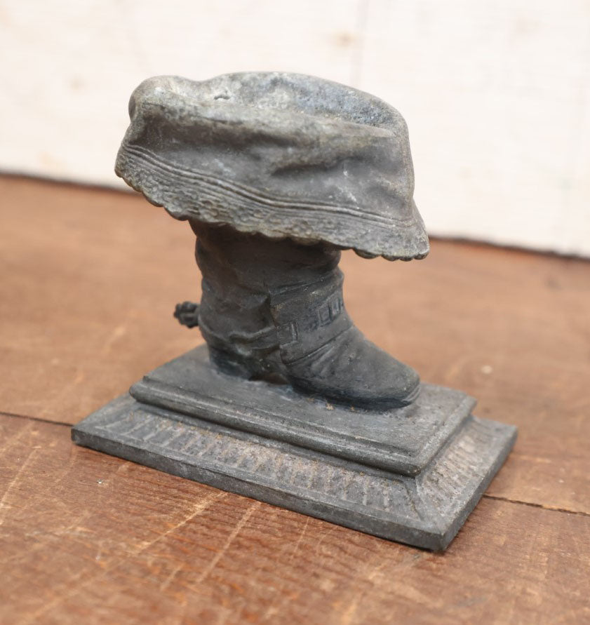 Lot 081 - Antique Cast Metal Boot Match Strike Safe