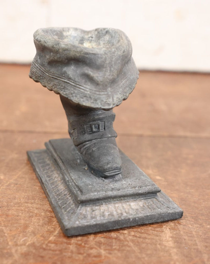 Lot 081 - Antique Cast Metal Boot Match Strike Safe