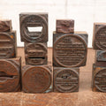 Lot 101 - Grouping Of Twelve Antique Fishing Line Advertising Print Block Letterpress, Various Brands Including Blue Queen, Playtime, Kingfisher, Etc.
