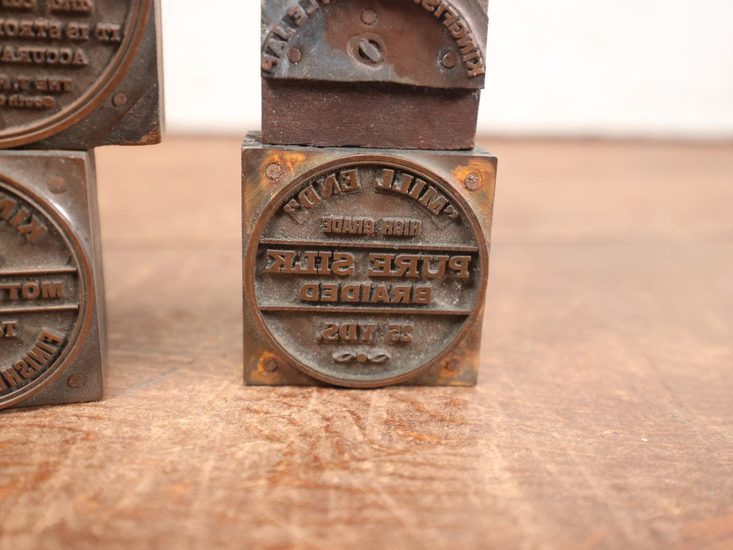 Lot 101 - Grouping Of Twelve Antique Fishing Line Advertising Print Block Letterpress, Various Brands Including Blue Queen, Playtime, Kingfisher, Etc.