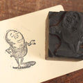 Lot 104 - Single Antique Print Block Letterpress, Weird Potato Man
