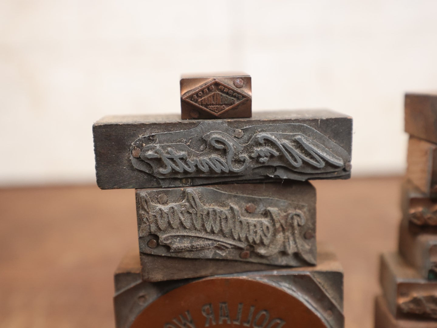 Lot 110 - Grouping Of Twelve Assorted Advertising Print Block Letterpress, Various Brands Including Luther Hardware, Others