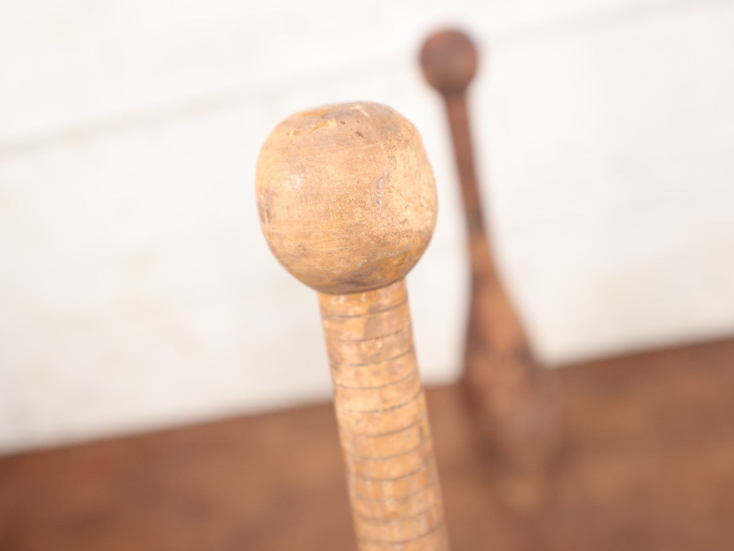 Lot 114 - Pair Of Antique Juggling Pins, Note One Damaged, Cracked