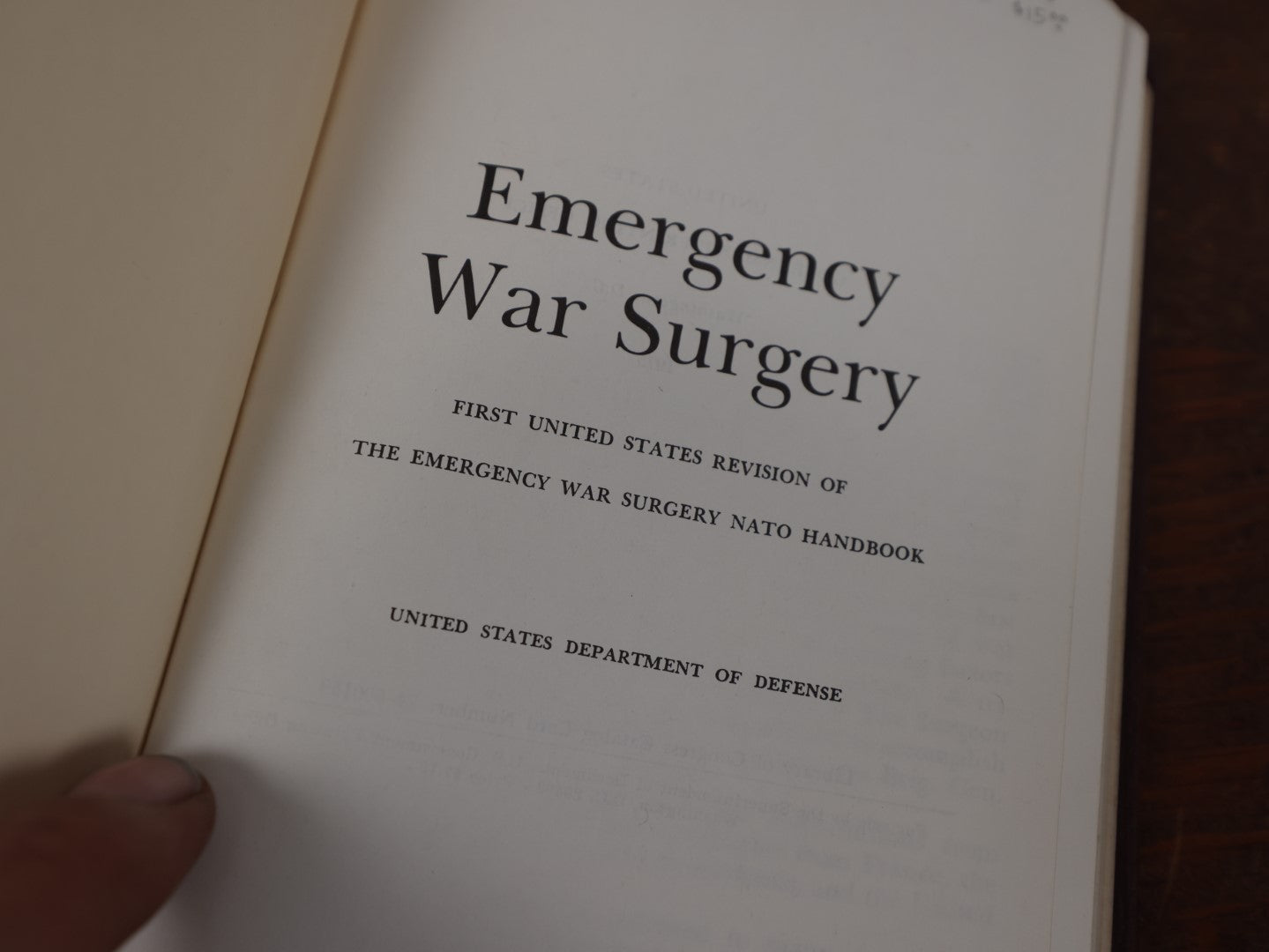 Lot 127 - "Emergency War Surgery," Vintage Book, First United States Revision Emergency War Surgery Nato Handbook, 1975