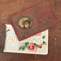 Lot 136 - Antique Victorian Autograph Album, Red / Maroon, With Woman In Hat On Cover, Circa 1880s