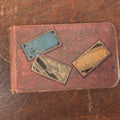 Lot 137 - Antique Victorian Autograph Album Containing A Lock Of Hair, Light Red With Leaves, Rectangles On Cover, Circa 1880s