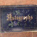 Lot 139 - Antique Victorian Autograph Album, Blue Cover With Green Leaves, Contains Two Incredible Pen And Ink Drawings Signed Kohler, Music Notes, Circa 1880s