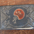 Lot 141 - Antique Victorian Autograph Album, Blue Cover With Red Hand Fan, Circa 1880s