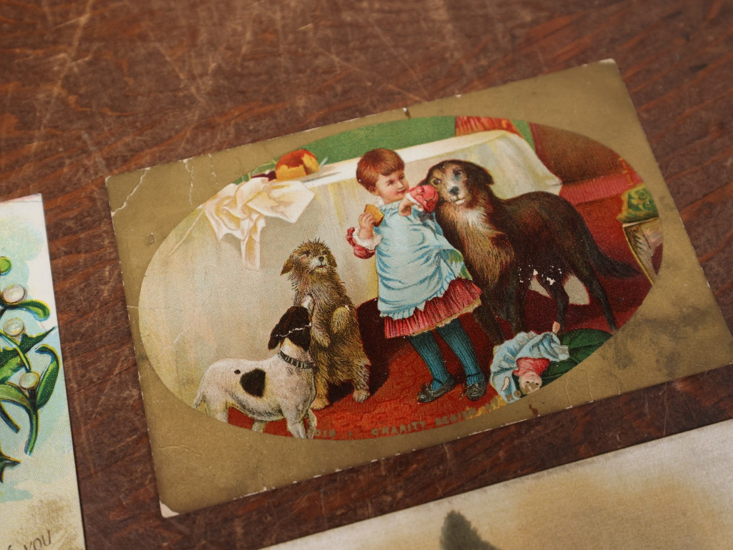 Lot 143 - Grouping Of Five Antique Cat, Kitten, And Dog Postcards, Mostly For Holidays And Christmas, Various Wear