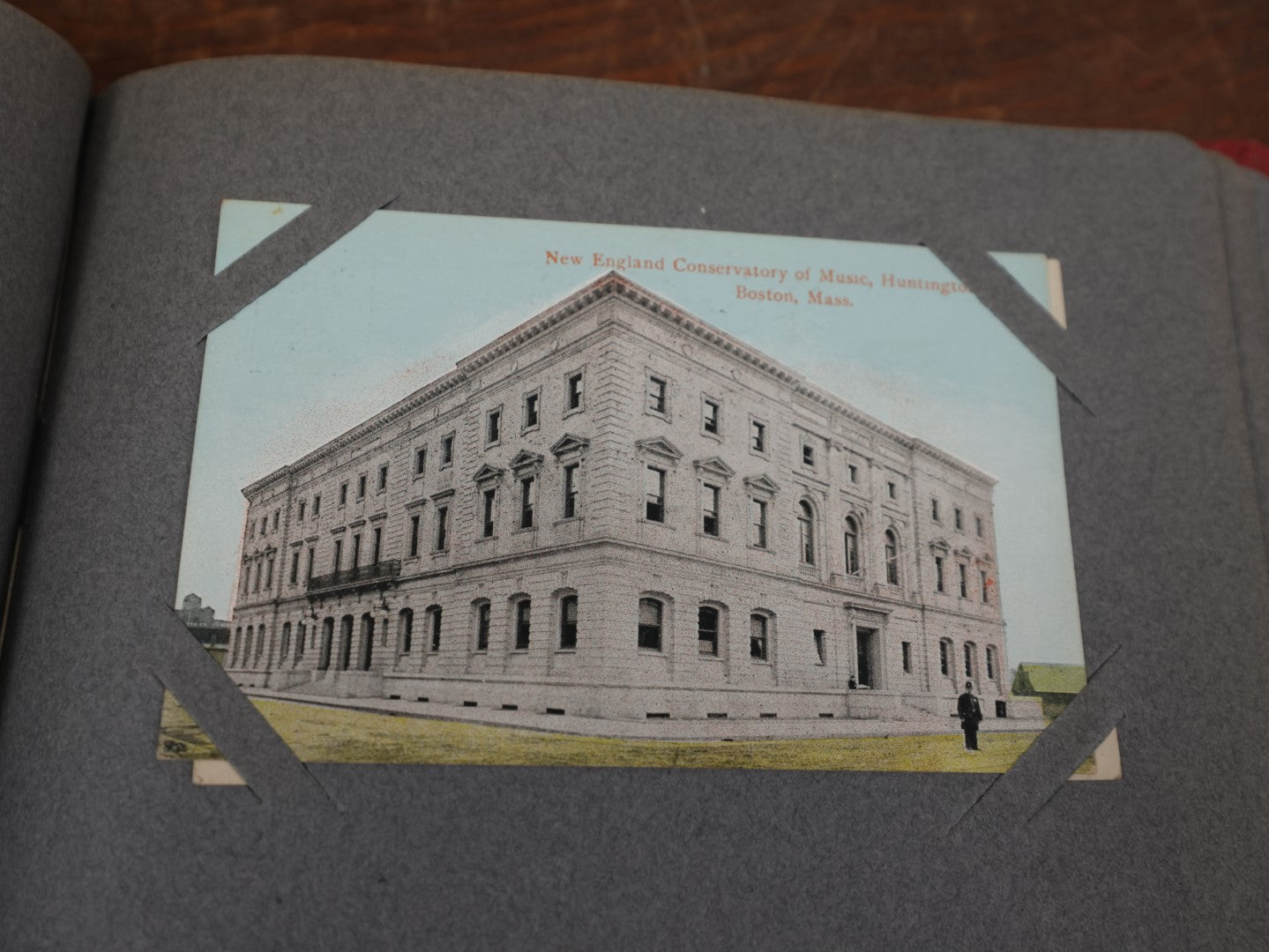 Lot 144 - Antique Red Postcard Album, Containing Dozens And Dozens Of Postcards, Mostly Location Related, Including Boston, New England, Various American Cities