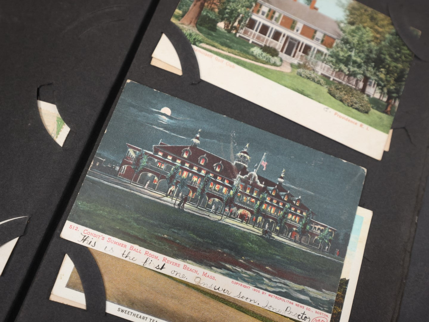 Lot 145 - Antique Black Postcard Album, Containing Dozens And Dozens Of Postcards, Mostly Location Related, Including Boston, New England, Various American Cities