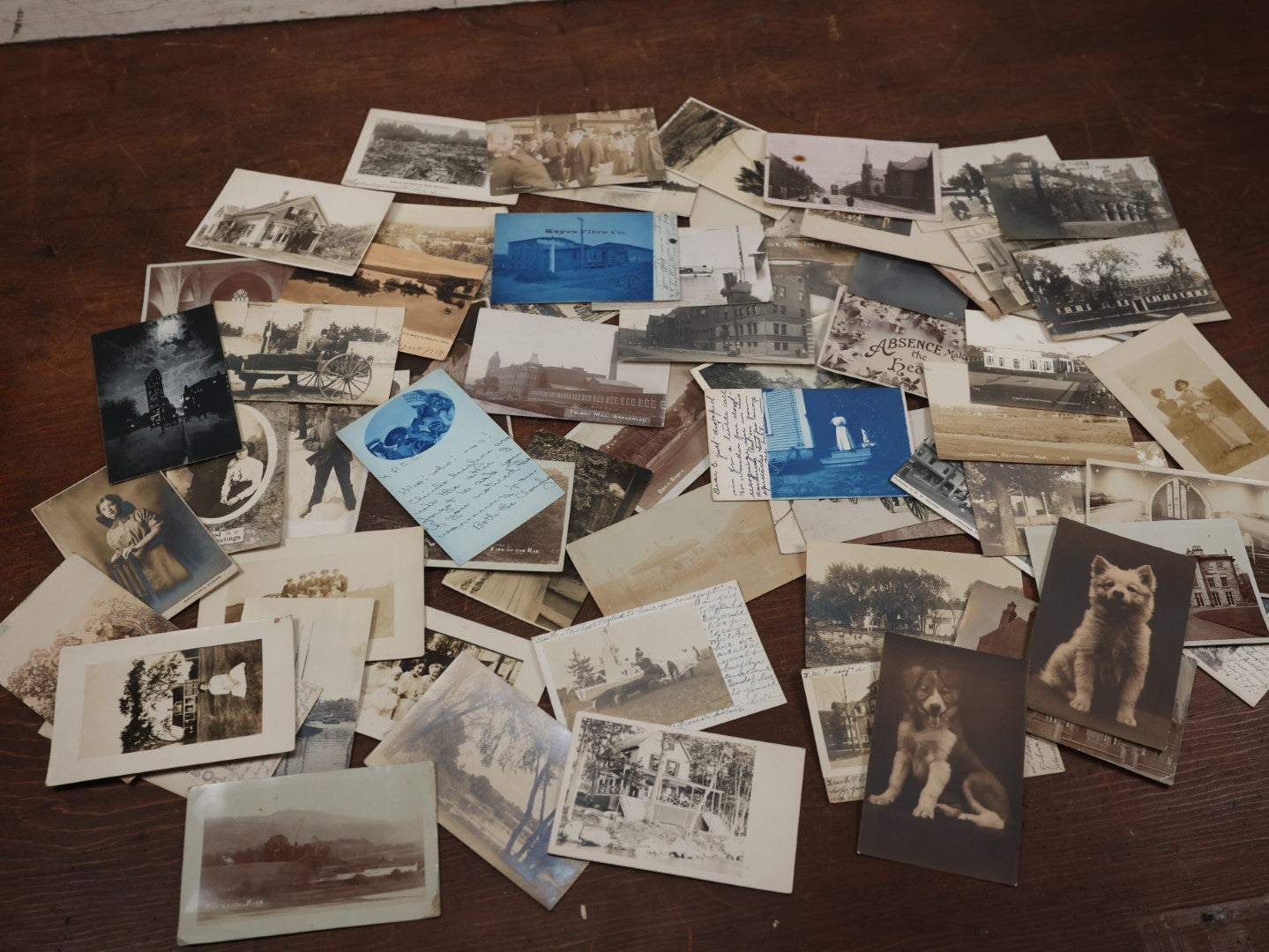 Lot 146 - Large Grouping Of 50 Plus Antique Postcards, Mostly Real Photo Postcards R.P.P.C. Including Cyanotypes And More