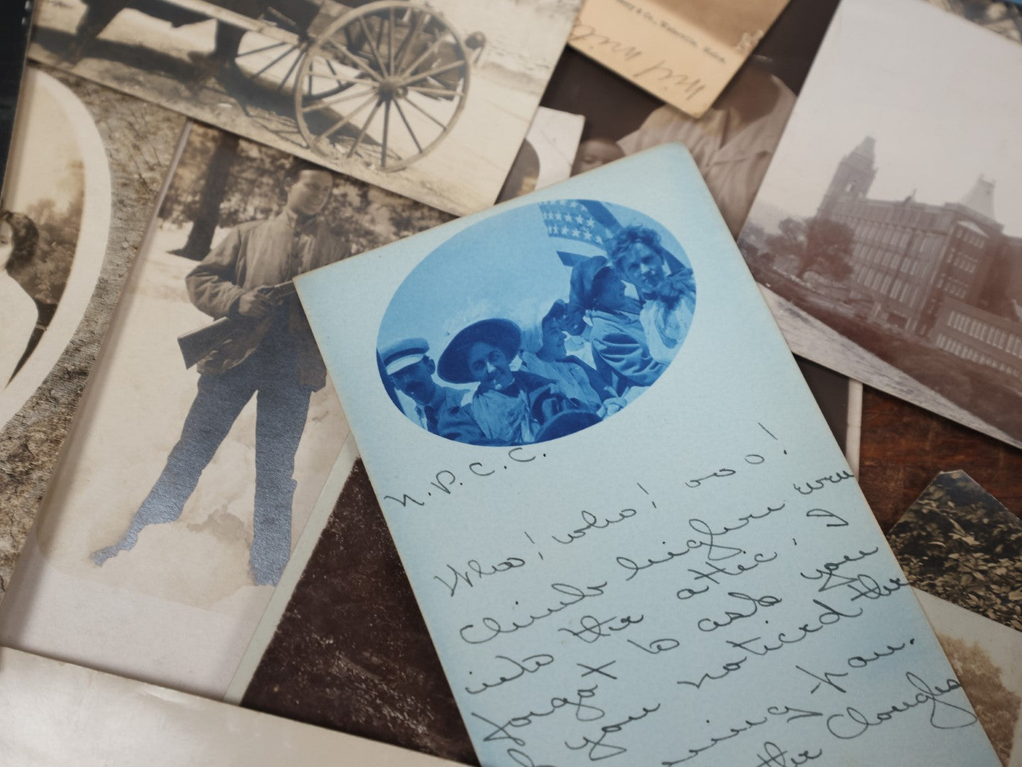 Lot 146 - Large Grouping Of 50 Plus Antique Postcards, Mostly Real Photo Postcards R.P.P.C. Including Cyanotypes And More