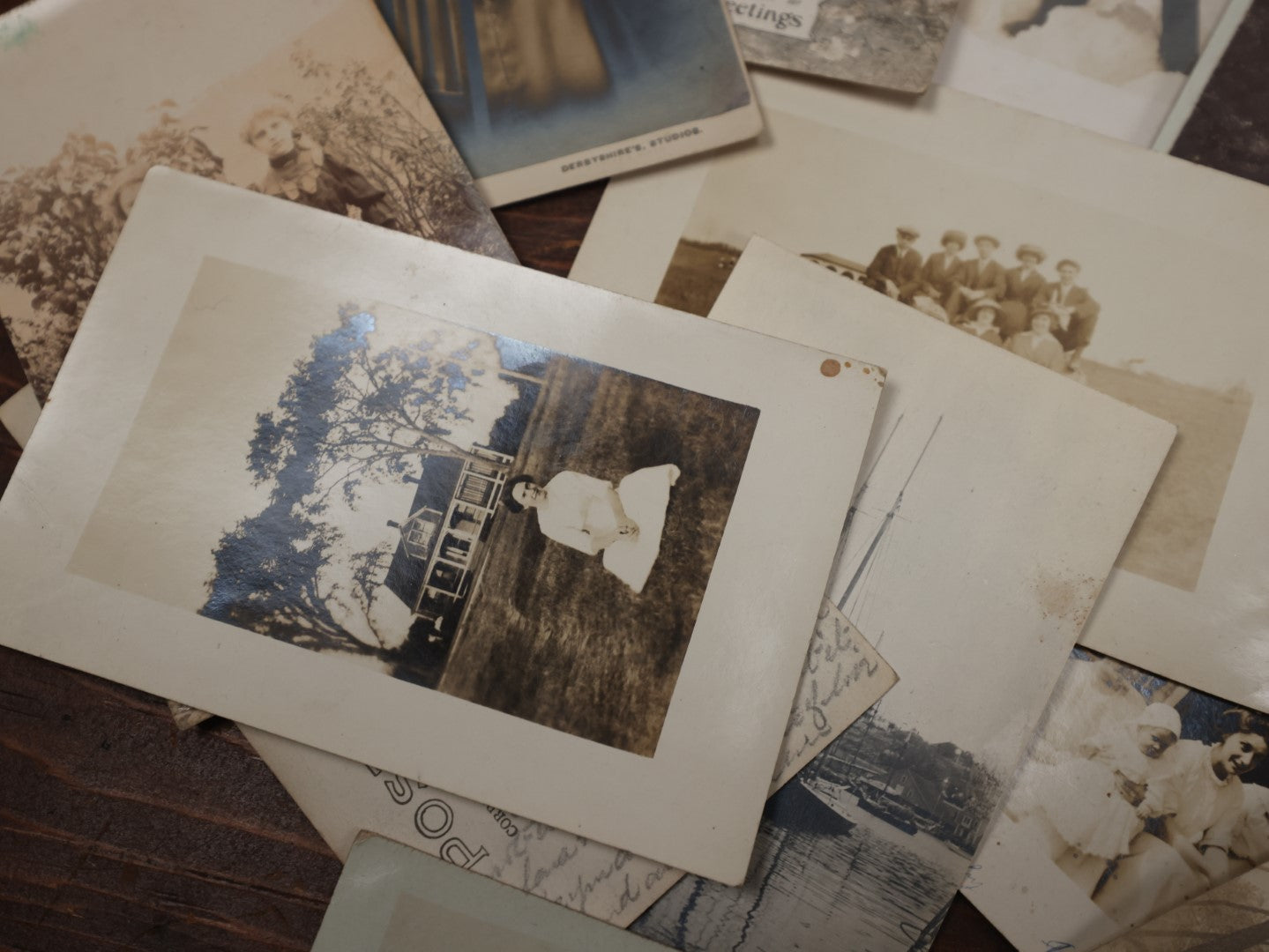 Lot 146 - Large Grouping Of 50 Plus Antique Postcards, Mostly Real Photo Postcards R.P.P.C. Including Cyanotypes And More