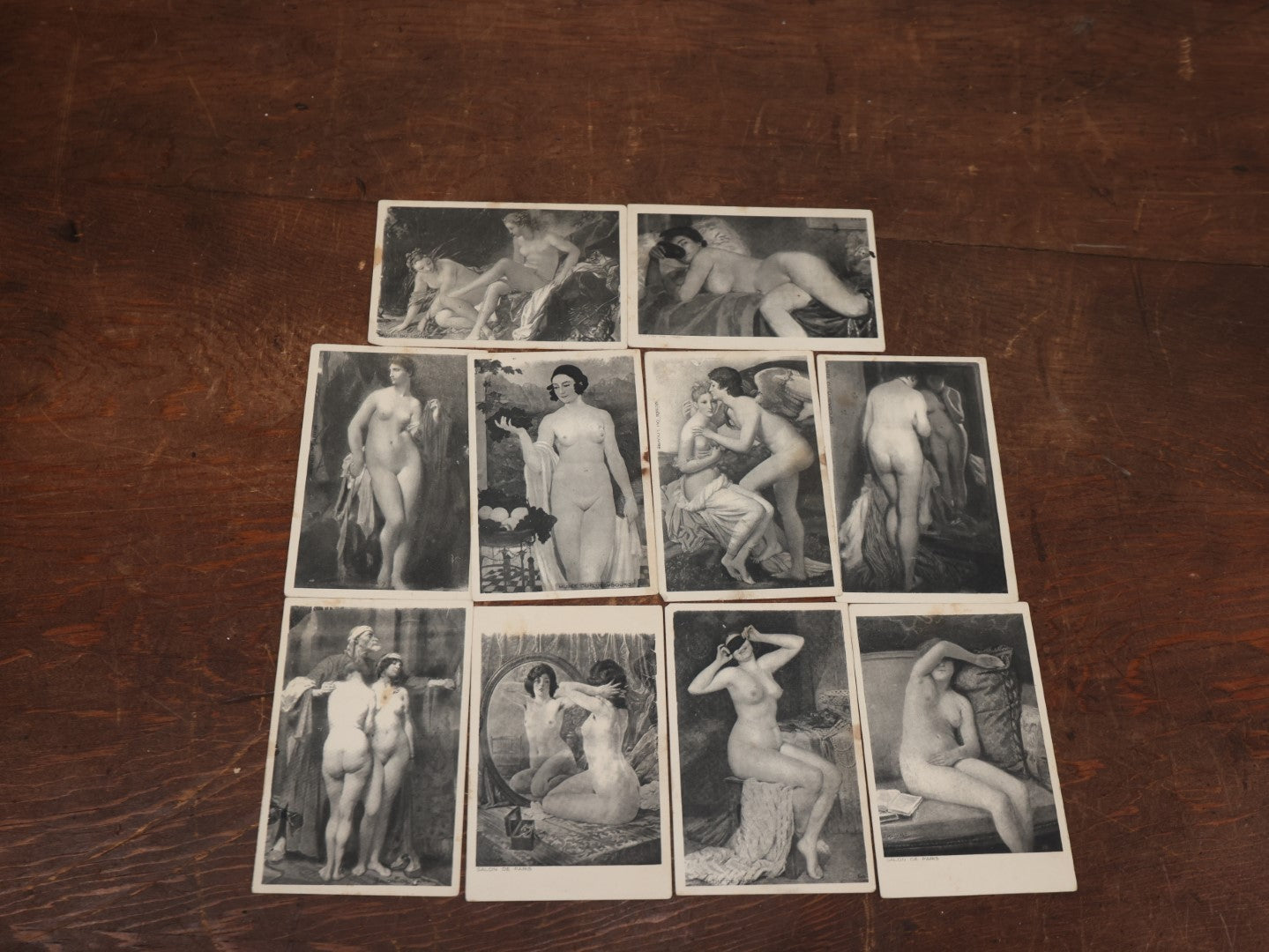 Lot 149 - Grouping Of Ten Vintage Nude Art Painting Ephemera Paper Scraps, From European Museums, Salon De Paris, Louvre, Etc., Blank On Back (Not Postcards)