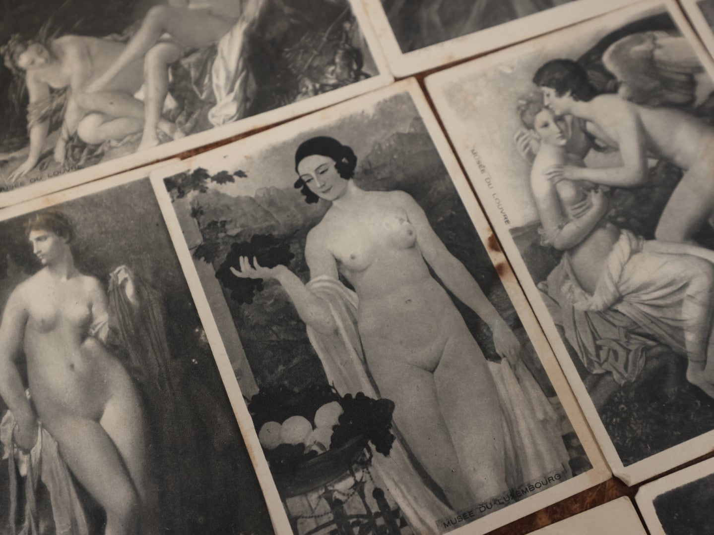 Lot 149 - Grouping Of Ten Vintage Nude Art Painting Ephemera Paper Scraps, From European Museums, Salon De Paris, Louvre, Etc., Blank On Back (Not Postcards)