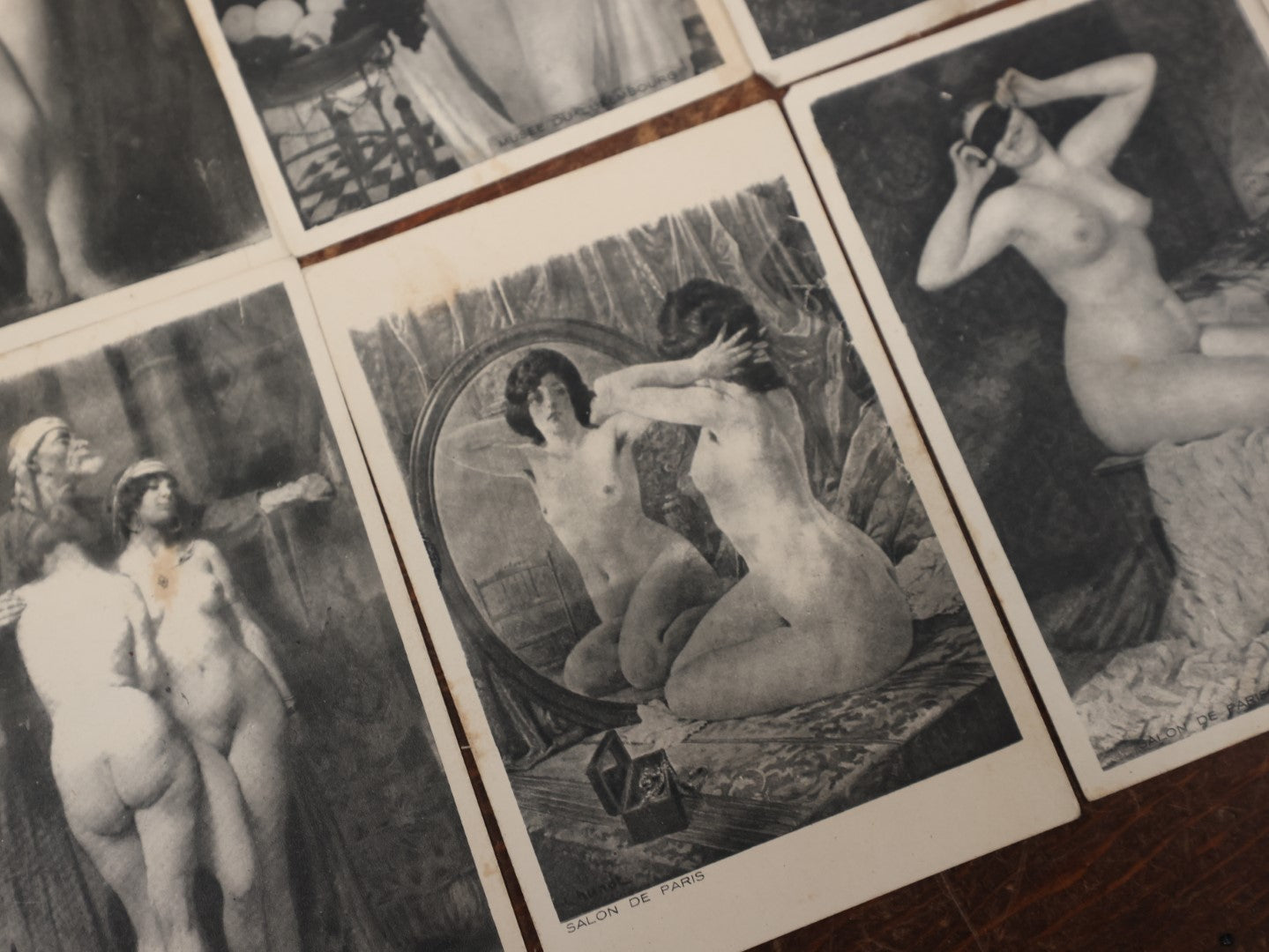 Lot 149 - Grouping Of Ten Vintage Nude Art Painting Ephemera Paper Scraps, From European Museums, Salon De Paris, Louvre, Etc., Blank On Back (Not Postcards)