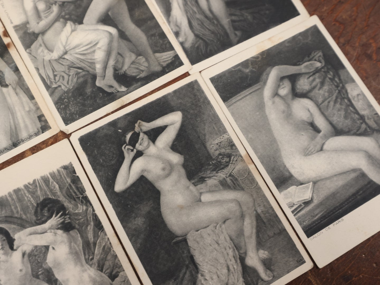 Lot 149 - Grouping Of Ten Vintage Nude Art Painting Ephemera Paper Scraps, From European Museums, Salon De Paris, Louvre, Etc., Blank On Back (Not Postcards)