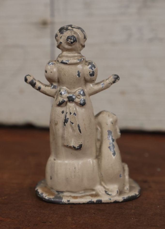 Lot 152 - Antique Old Mother Hubbard With Dog Cast Metal Statue, By Tommy Toy Company