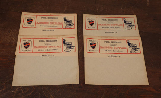 Lot 162 - Grouping Of Four Unused Billheads From Phil Eisemann, Manufacturer And Dealer In Barbers' Supplies, Lancaster, Pennsylvania