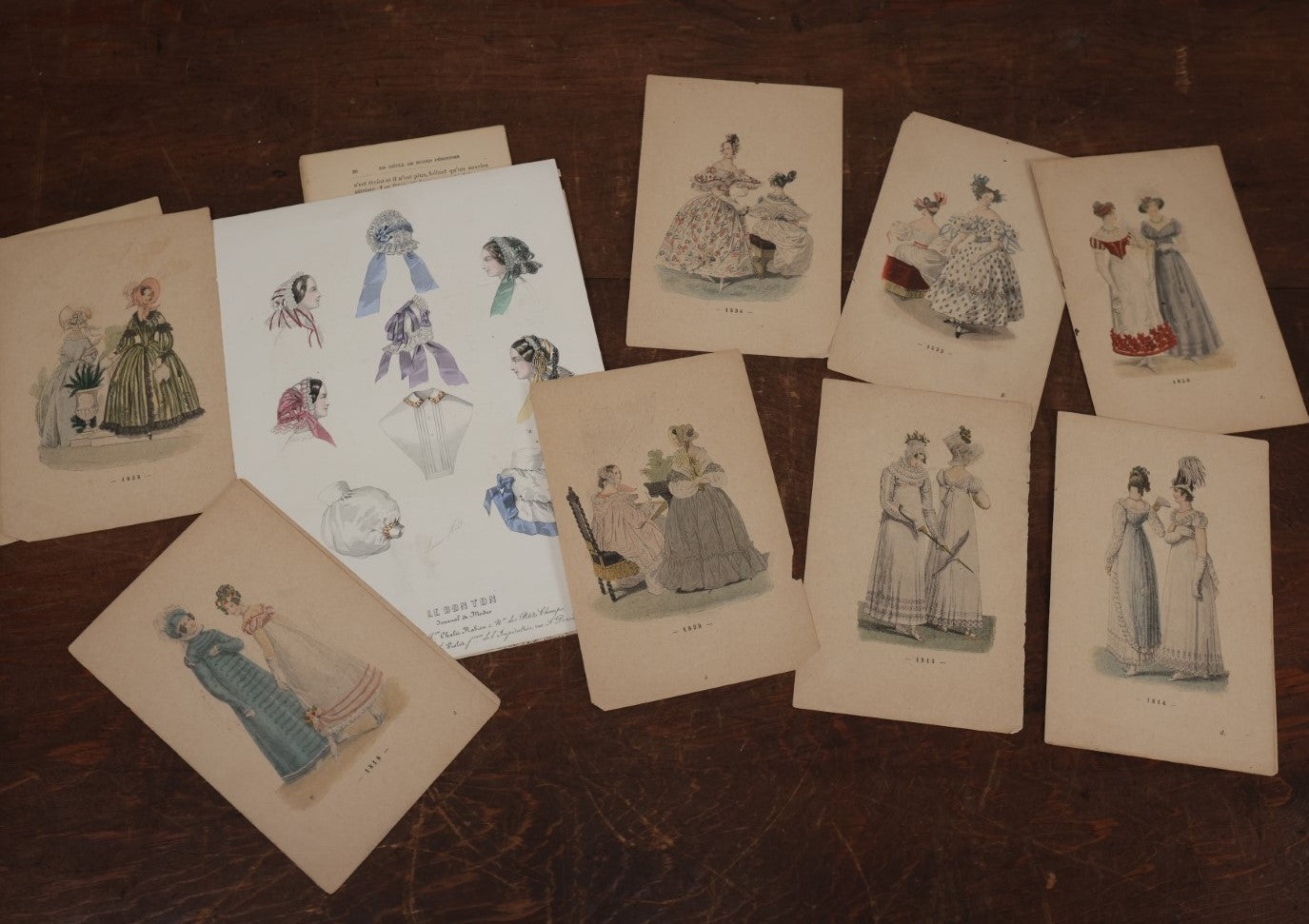 Lot 163 - Grouping Of 10+ Antique French Fashion Prints, Mostly Out Of Books, Many Double Sided, Not All Shown