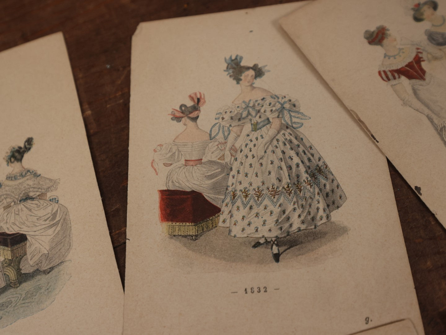 Lot 163 - Grouping Of 10+ Antique French Fashion Prints, Mostly Out Of Books, Many Double Sided, Not All Shown