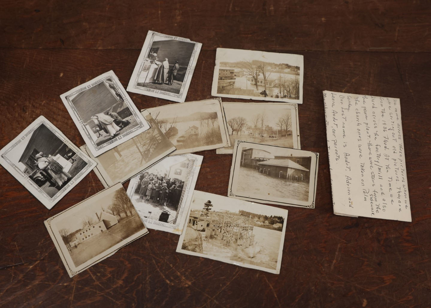 Lot 165 - Grouping Eleven Vintage Snapshots Documenting The 1936 Flood, Possibly In Chelmsford, Massachusetts, With Provenance