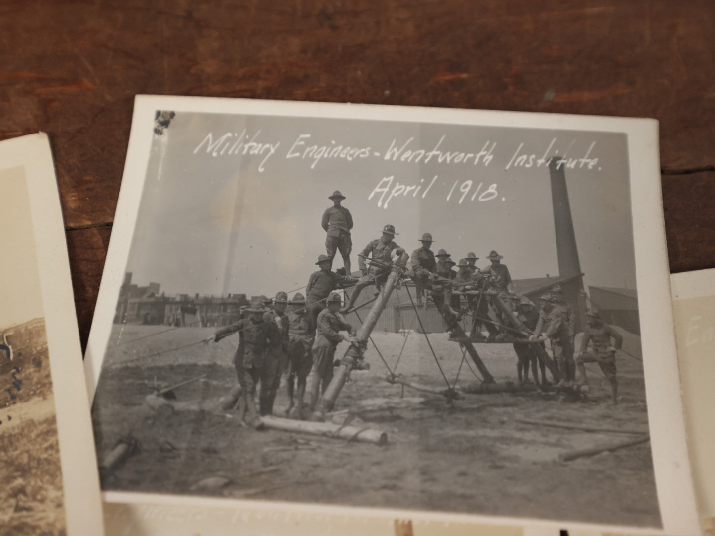 Lot 166 - Grouping Of Approximately 25 Antique World War One Era Snapshot Photos Of Military Engineers At The Wentworth Institute, April 1918