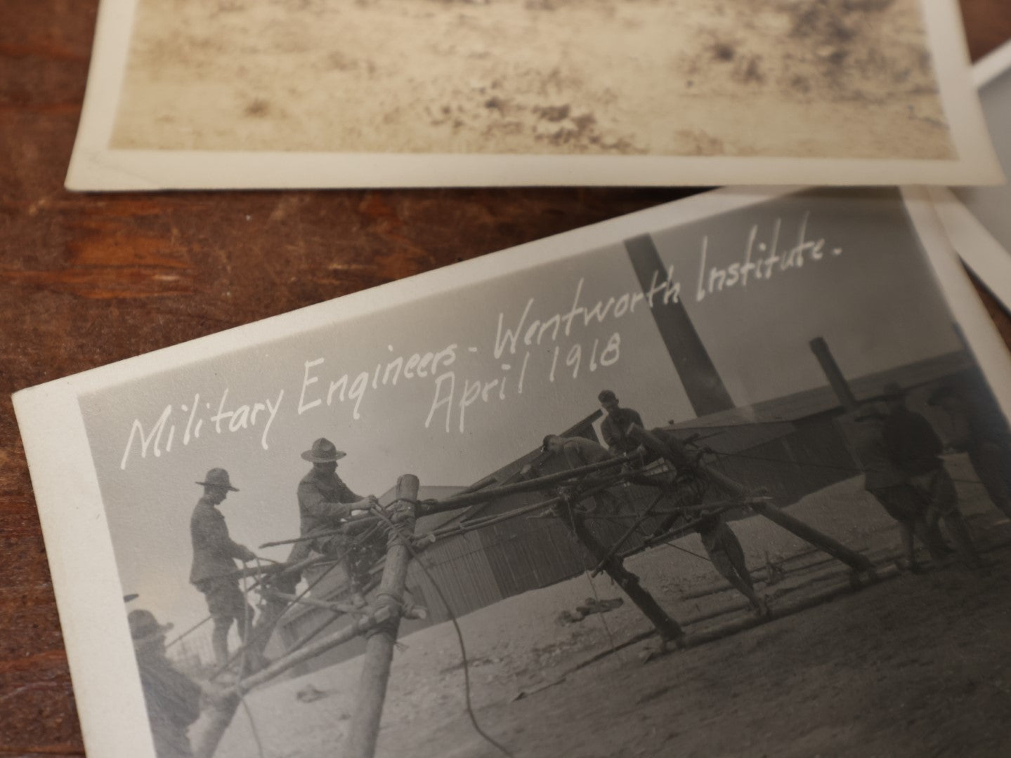 Lot 166 - Grouping Of Approximately 25 Antique World War One Era Snapshot Photos Of Military Engineers At The Wentworth Institute, April 1918