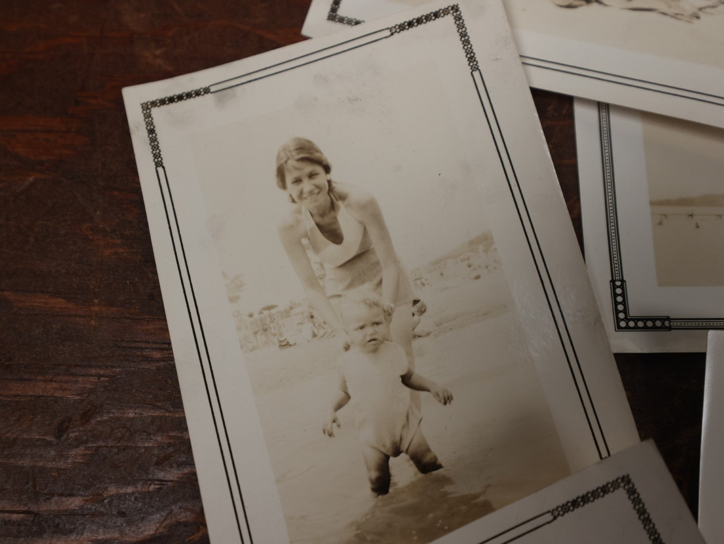 Lot 167 - Grouping Of Approximately 35 Vintage Snapshot Photos Of Women, Men, And Children At The Beach, Outdoors, In Swimsuits, Etc