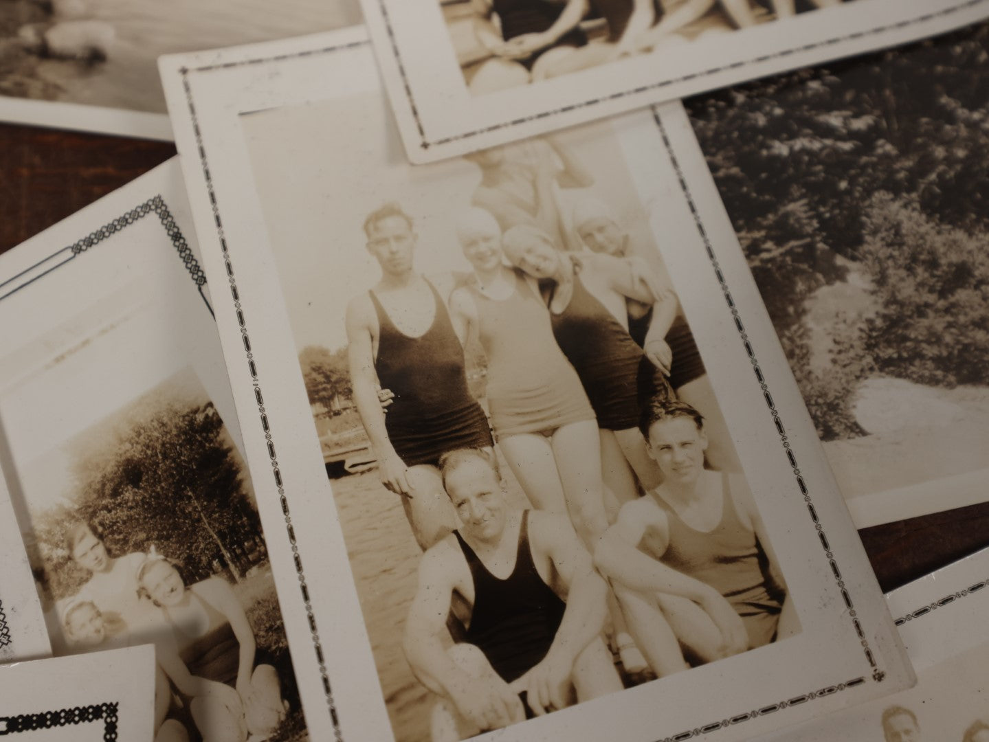 Lot 167 - Grouping Of Approximately 35 Vintage Snapshot Photos Of Women, Men, And Children At The Beach, Outdoors, In Swimsuits, Etc