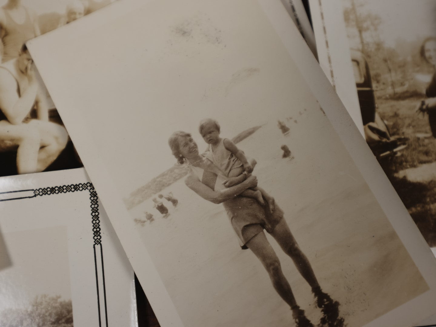 Lot 167 - Grouping Of Approximately 35 Vintage Snapshot Photos Of Women, Men, And Children At The Beach, Outdoors, In Swimsuits, Etc