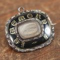 Lot 009 - Antique Victorian Mourning Brooch, "In Memory Of," With Human Hair Keepsake Memento Mori, Photograph Of Deceased On Back, Monogram Mark
