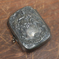 Lot 011 - Antique Art Nouveau Silverplate Soap Box Carrying Case With Beautiful Woman Surrounded By Roses, Monogrammed