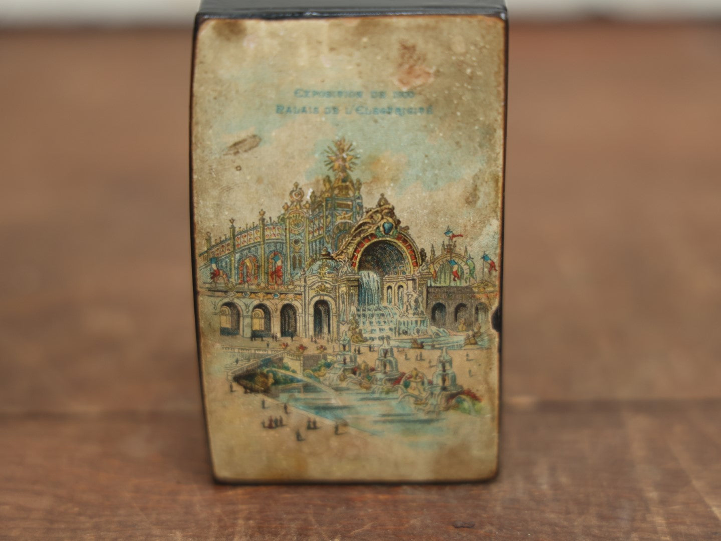 Lot 013 - Antique Palais De L'Électricité, Exposition Universelle Of 1900, Paris, France Lacquered Stamp Box