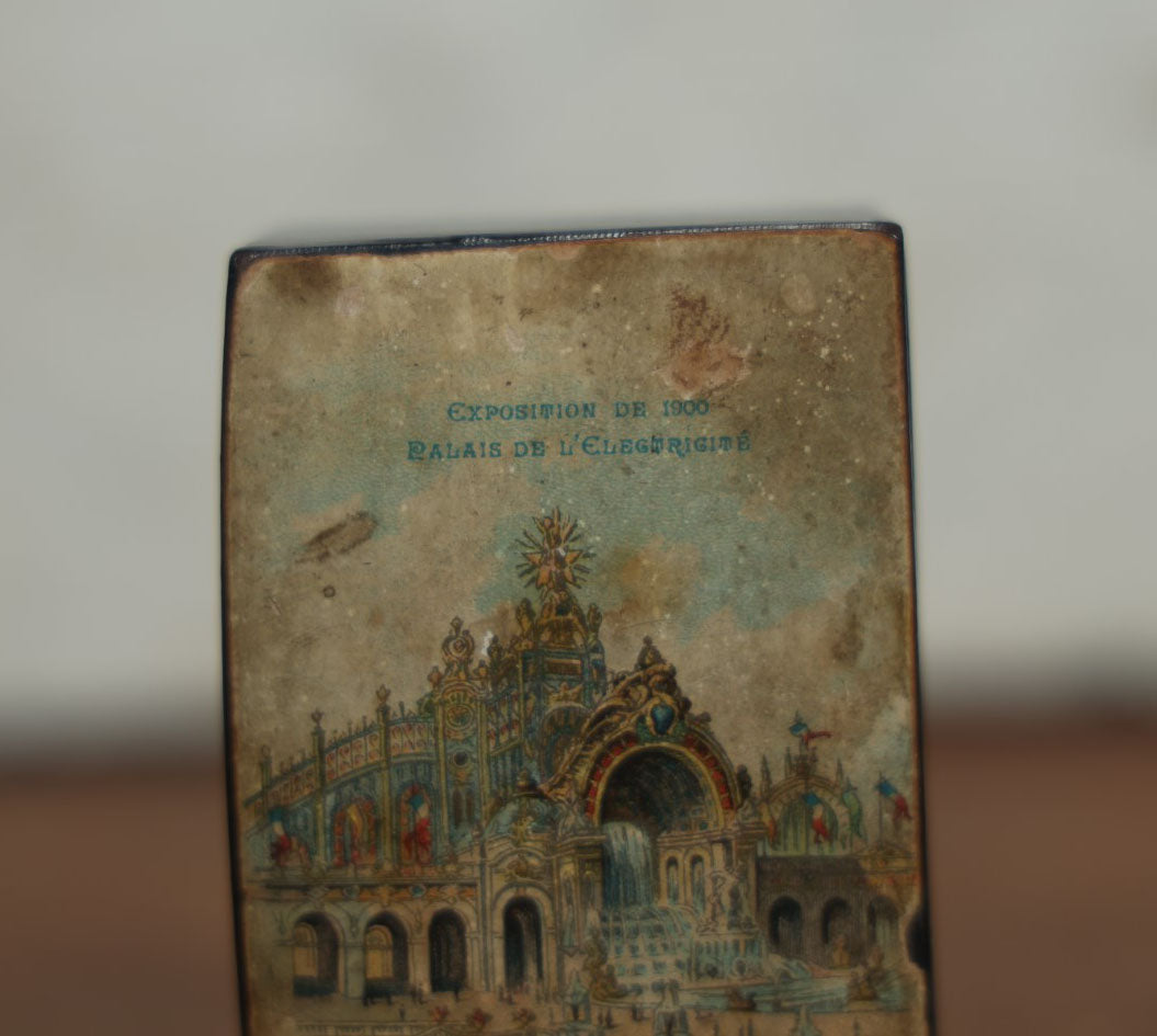 Lot 013 - Antique Palais De L'Électricité, Exposition Universelle Of 1900, Paris, France Lacquered Stamp Box