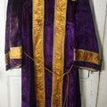 Lot 016 - Antique Fraternal Theatrical Purple And Gold Robe, By Harding Uniform And Regalia Company, Boston, With Rope And Button Enclosure (Approximate Measurements In Description)