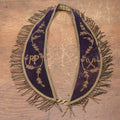 Lot 024 - Antique Purple Velvet Odd Fellows I.O.O.F. Sash Collar With Leaves, P.C.P. Past Chief Patriarch, Crossed Staffs Symbol, By The C.E. Ward Company, New London, Ohio