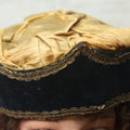 Lot 026 - Antique Fraternal Theatrical Medieval Hat, Crown, Gold And Black, Note Wear, Fraying Throughout