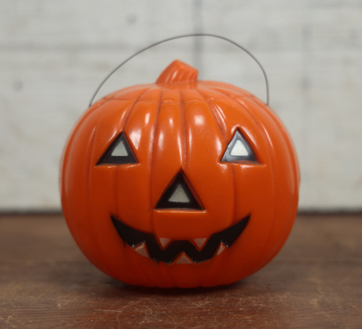 Lot 036 - Vintage Hard Plastic Jack-O-Lantern Pumpkin Light Up Toy, By Union Products, Leominster, Massachusetts, Includes Insert In Bottom, Untested