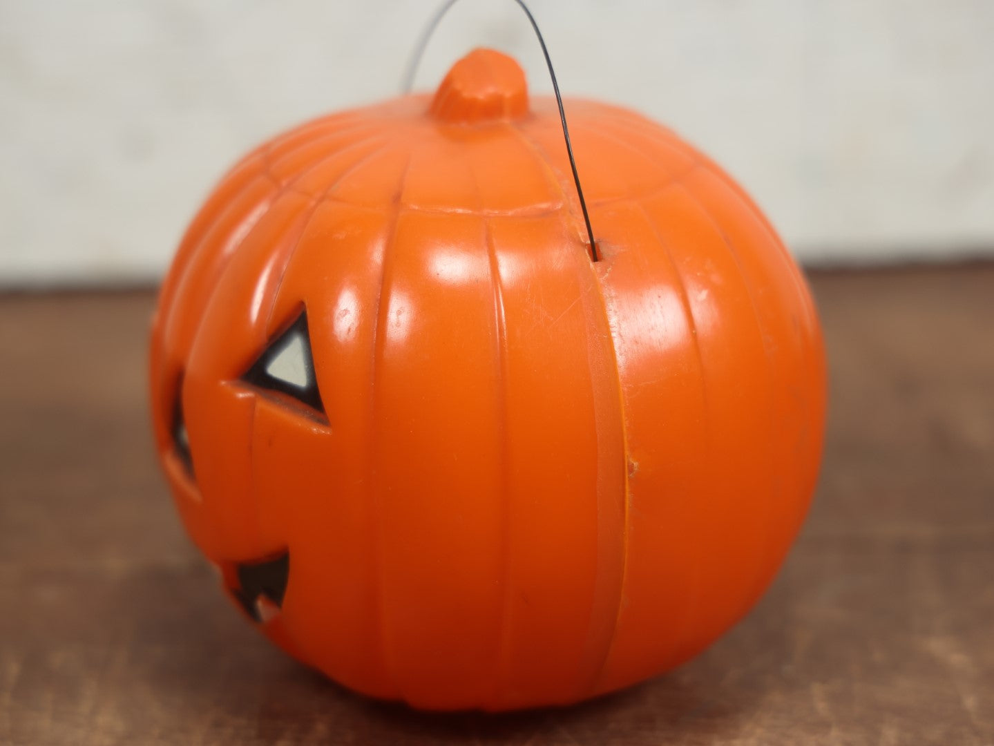 Lot 036 - Vintage Hard Plastic Jack-O-Lantern Pumpkin Light Up Toy, By Union Products, Leominster, Massachusetts, Includes Insert In Bottom, Untested