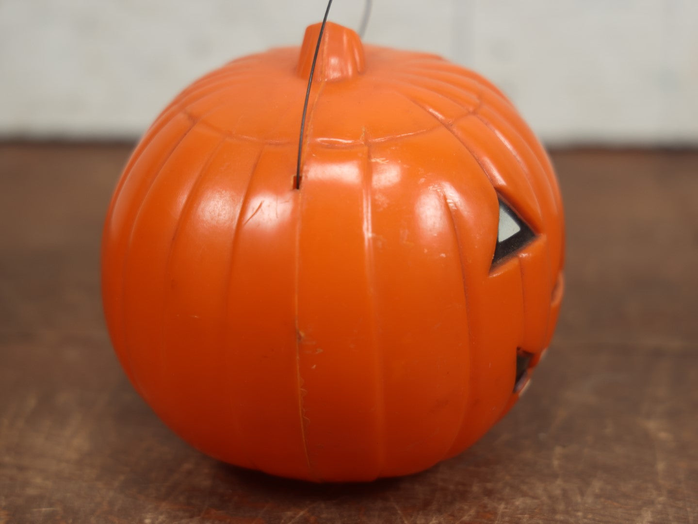 Lot 036 - Vintage Hard Plastic Jack-O-Lantern Pumpkin Light Up Toy, By Union Products, Leominster, Massachusetts, Includes Insert In Bottom, Untested