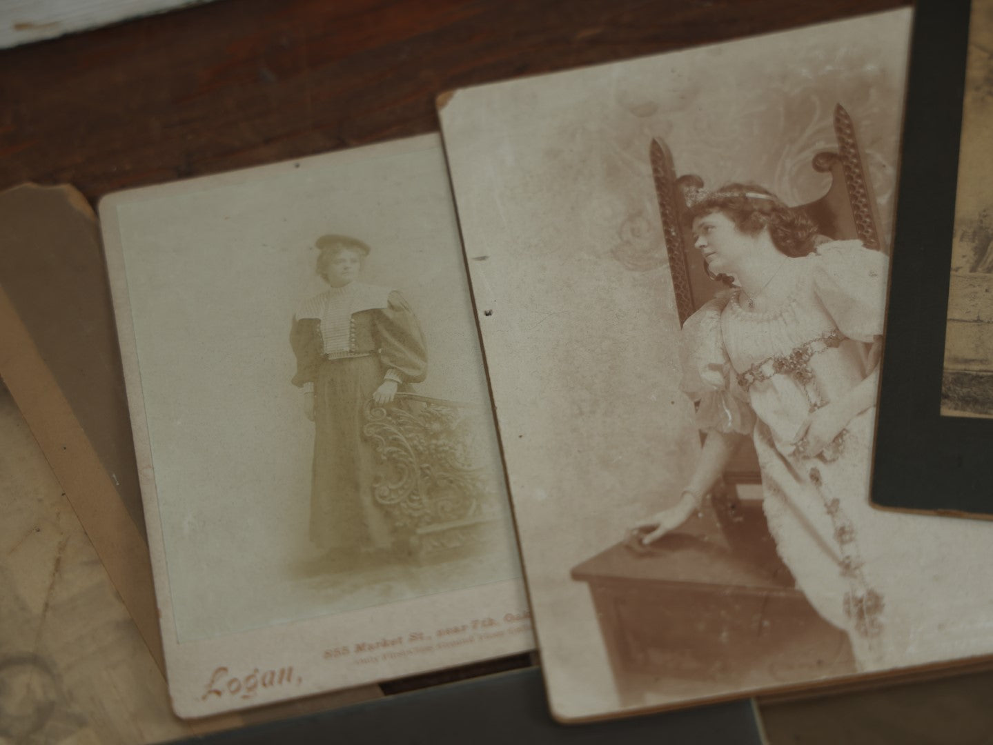 Lot 037 - Archive Collection Of Antique Cabinet Card And Boarded Photographs Of Actress May Gooch, Including Newspaper Write-Up, Fifteen Pieces